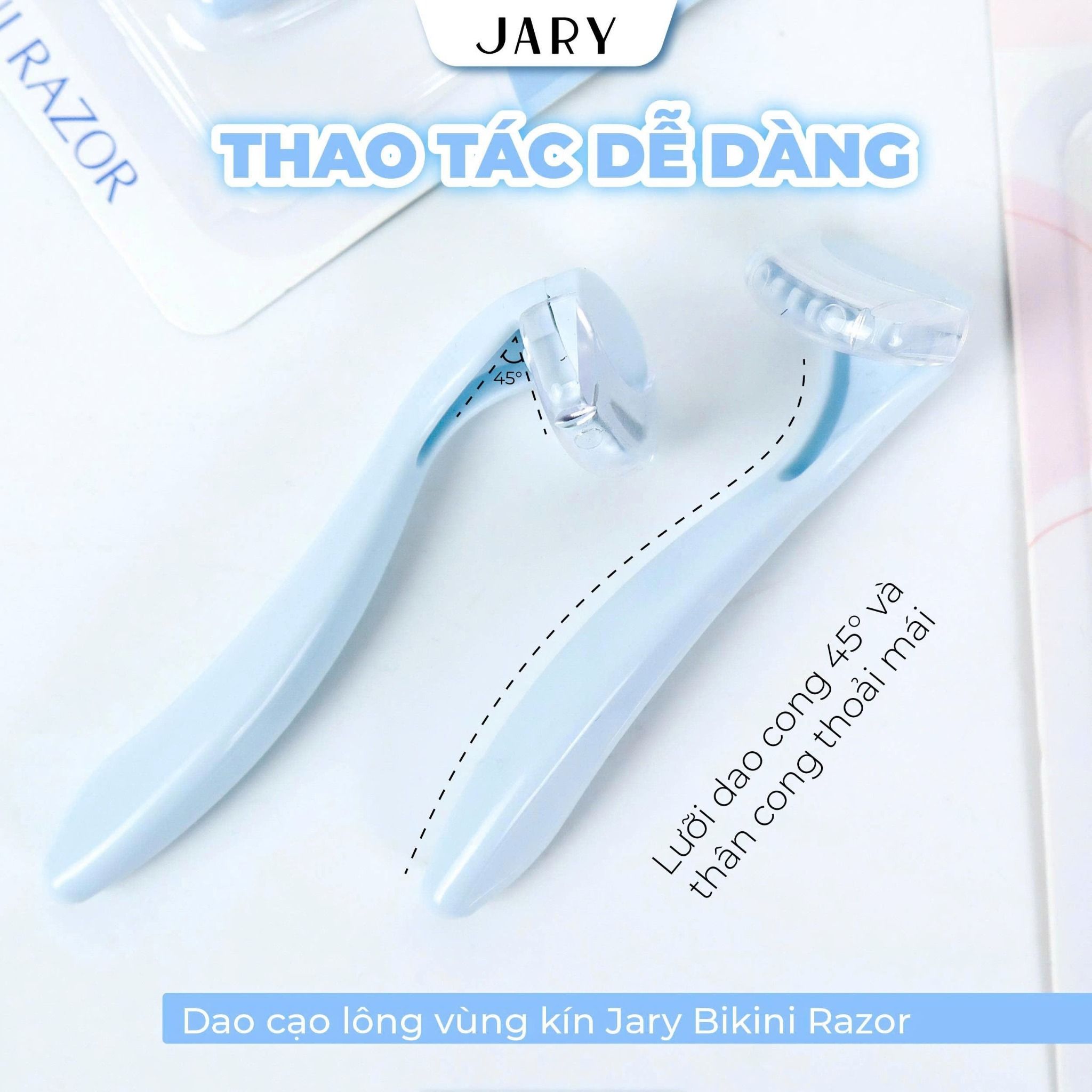 DAO CẠO LÔNG VÙNG KÍN JARY BIKINI RAZOR - SET 2 CÁI - MÀU XANH