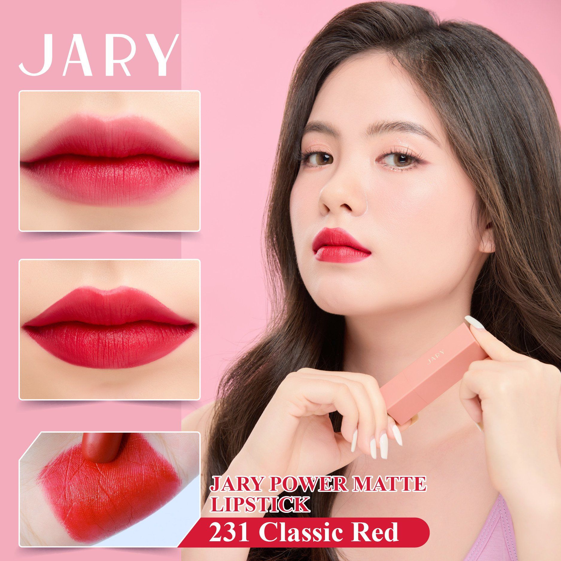 SON THỎI LÌ JARY POWER MATTE LIPSTICK 231 CLASSIC RED - ĐỎ TƯƠI