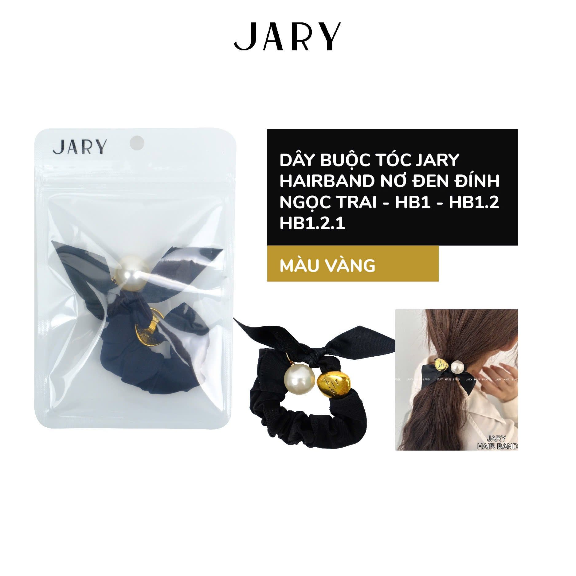 DÂY BUỘC TÓC JARY HAIRBAND NƠ ĐEN ĐÍNH NGỌC TRAI - HB1 - HB1.2 - HB1.2.1 - MÀU VÀNG