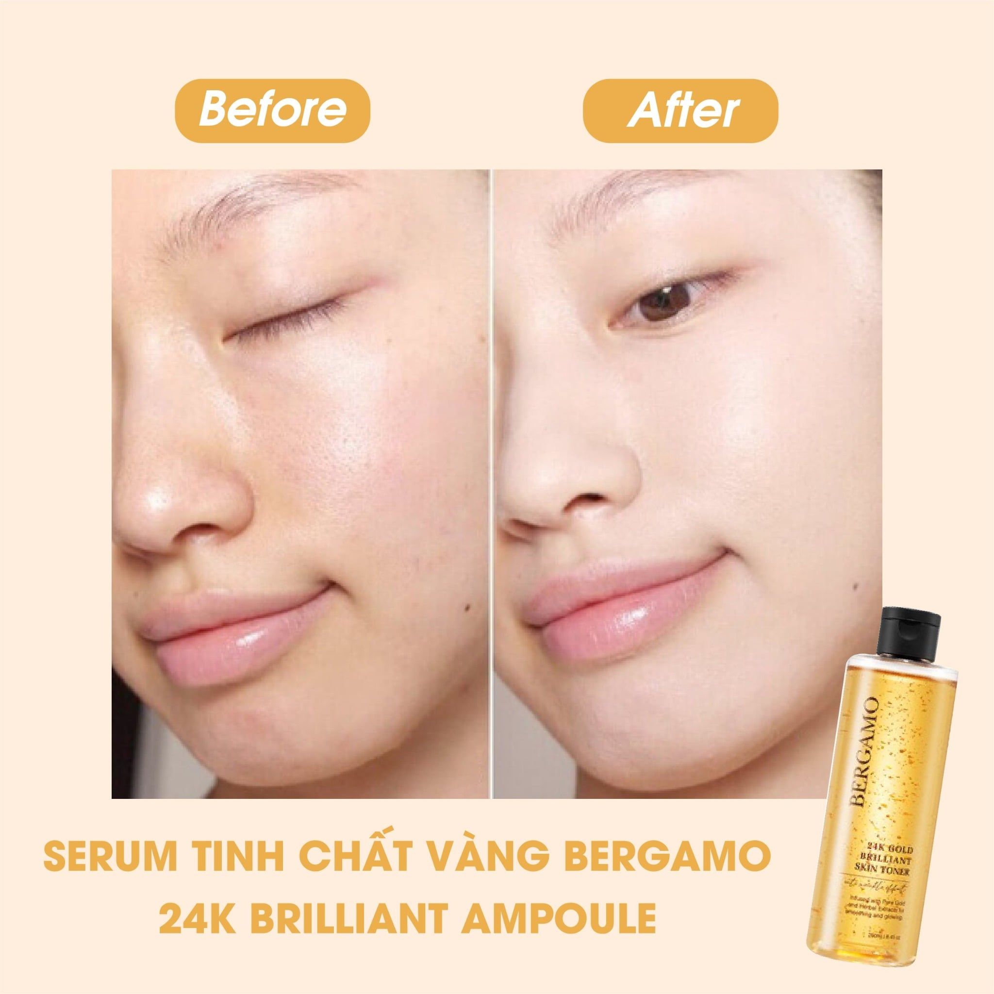 TONER VÀNG BERGAMO 24K GOLD BRILLIANT SKIN 250ML