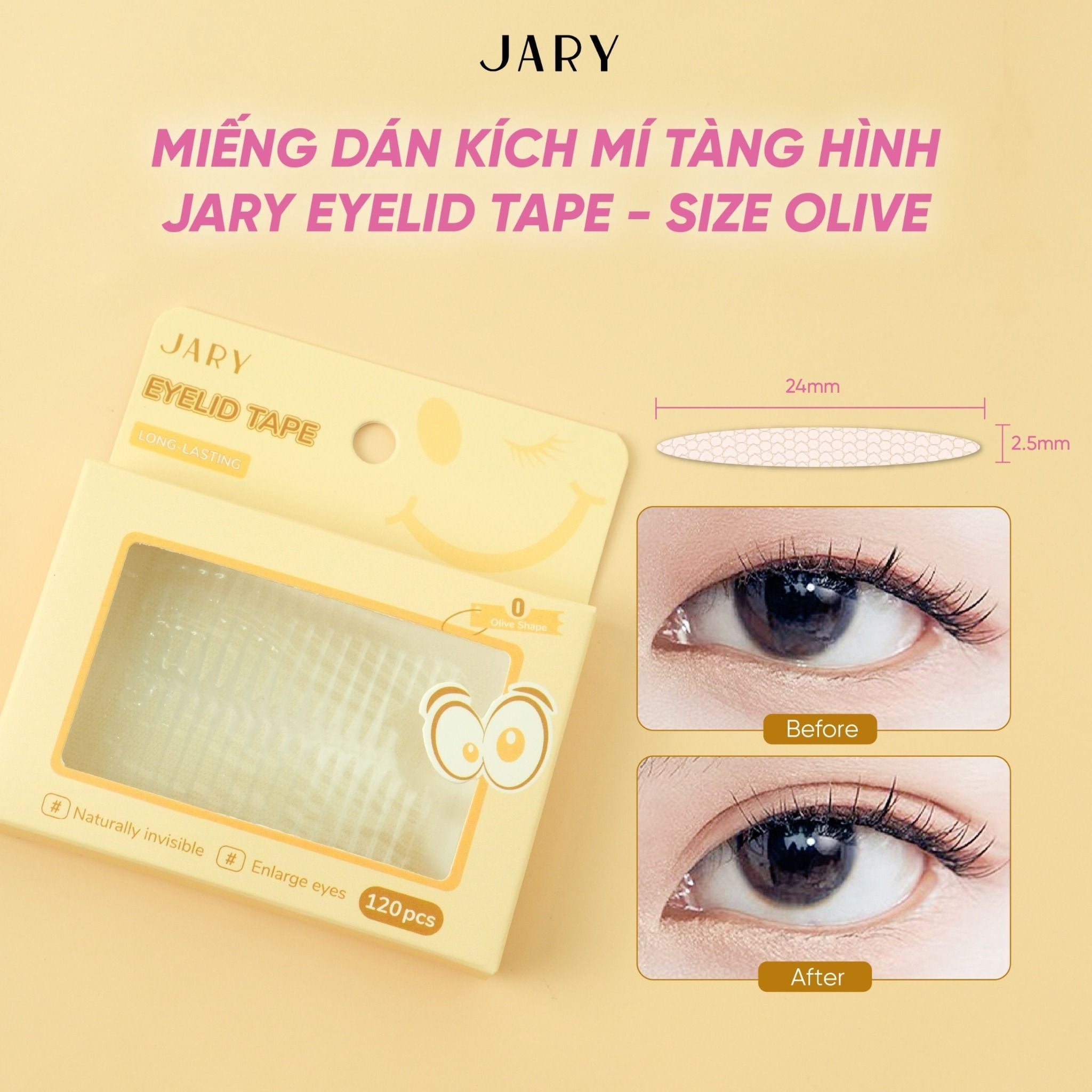 MIẾNG DÁN KÍCH MÍ TÀNG HÌNH JARY EYELID TAPE 120 MIẾNG - SIZE O