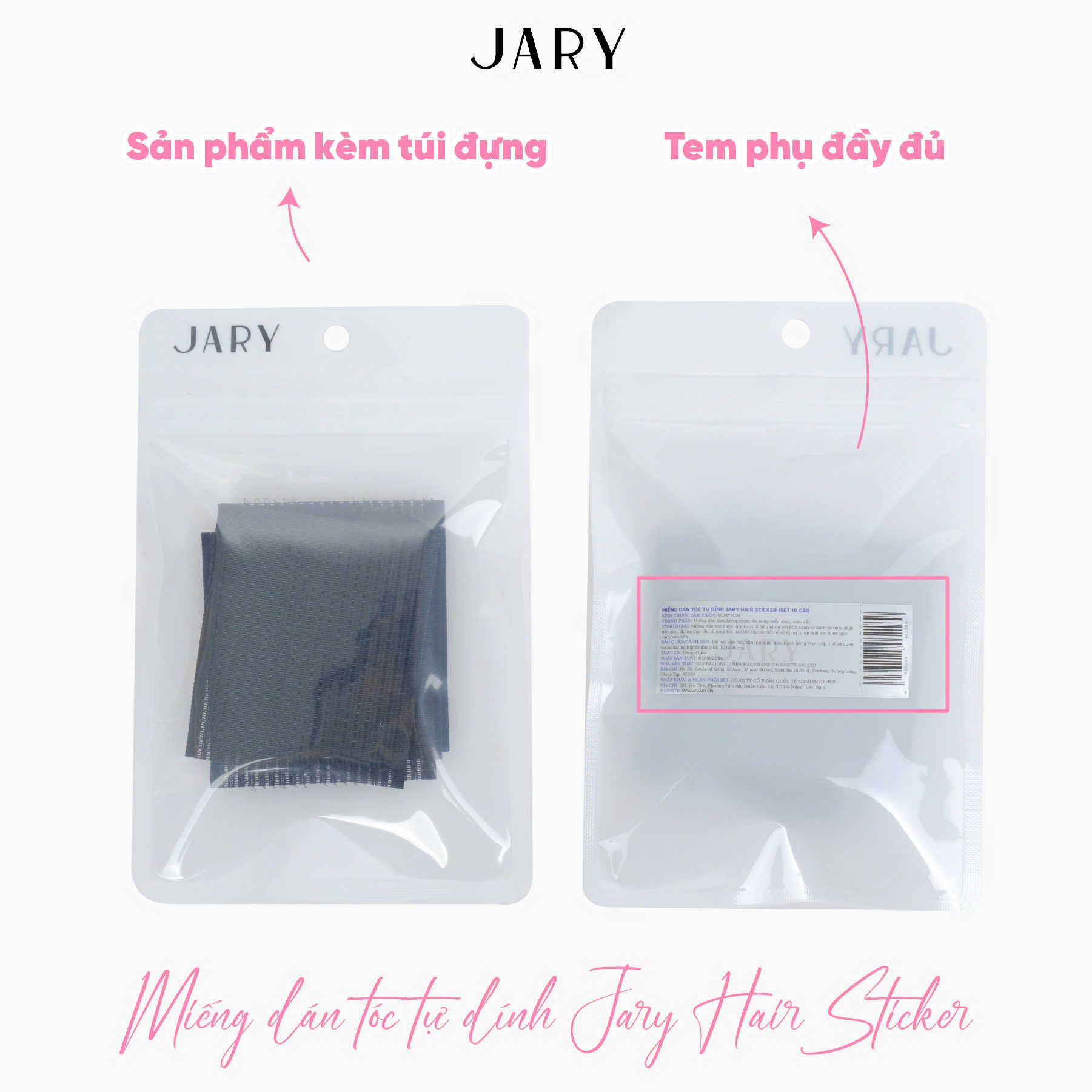 MIẾNG DÁN TÓC TỰ DÍNH JARY HAIR STICKER (SET 10 MIẾNG)