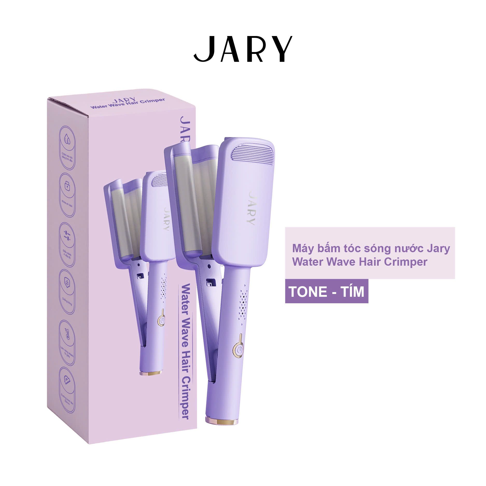 MÁY BẤM TÓC SÓNG NƯỚC JARY WATER WAVE HAIR CRIMPER - TONE TÍM