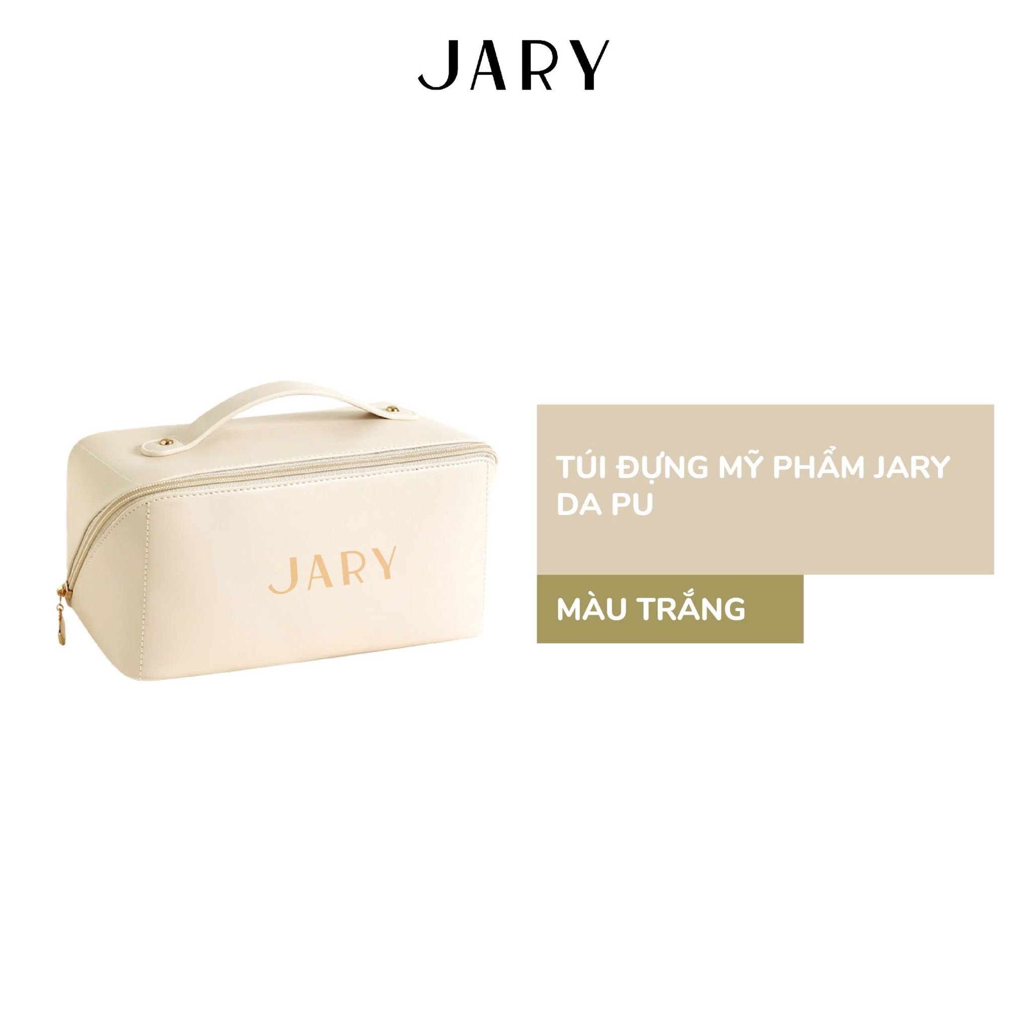 TÚI ĐỰNG MỸ PHẨM JARY DA PU - MÀU TRẮNG