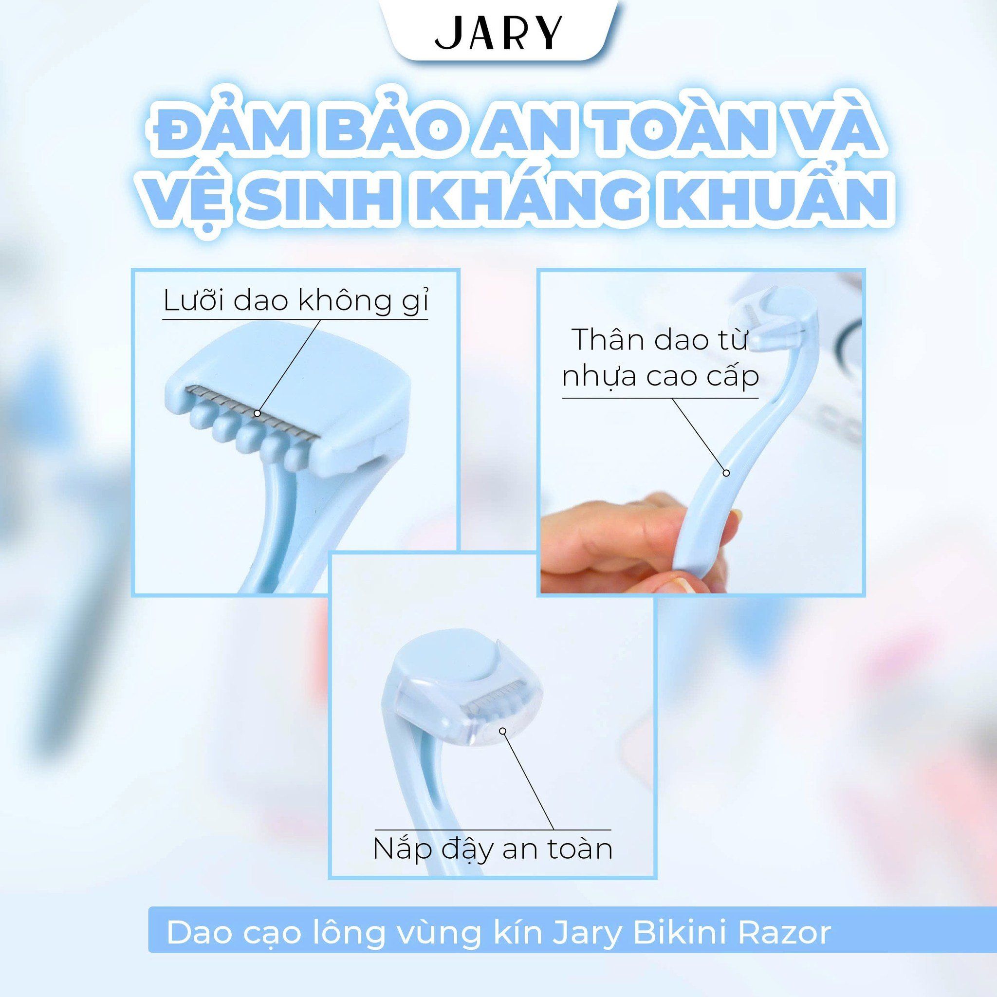 DAO CẠO LÔNG VÙNG KÍN JARY BIKINI RAZOR - SET 2 CÁI - MÀU HỒNG