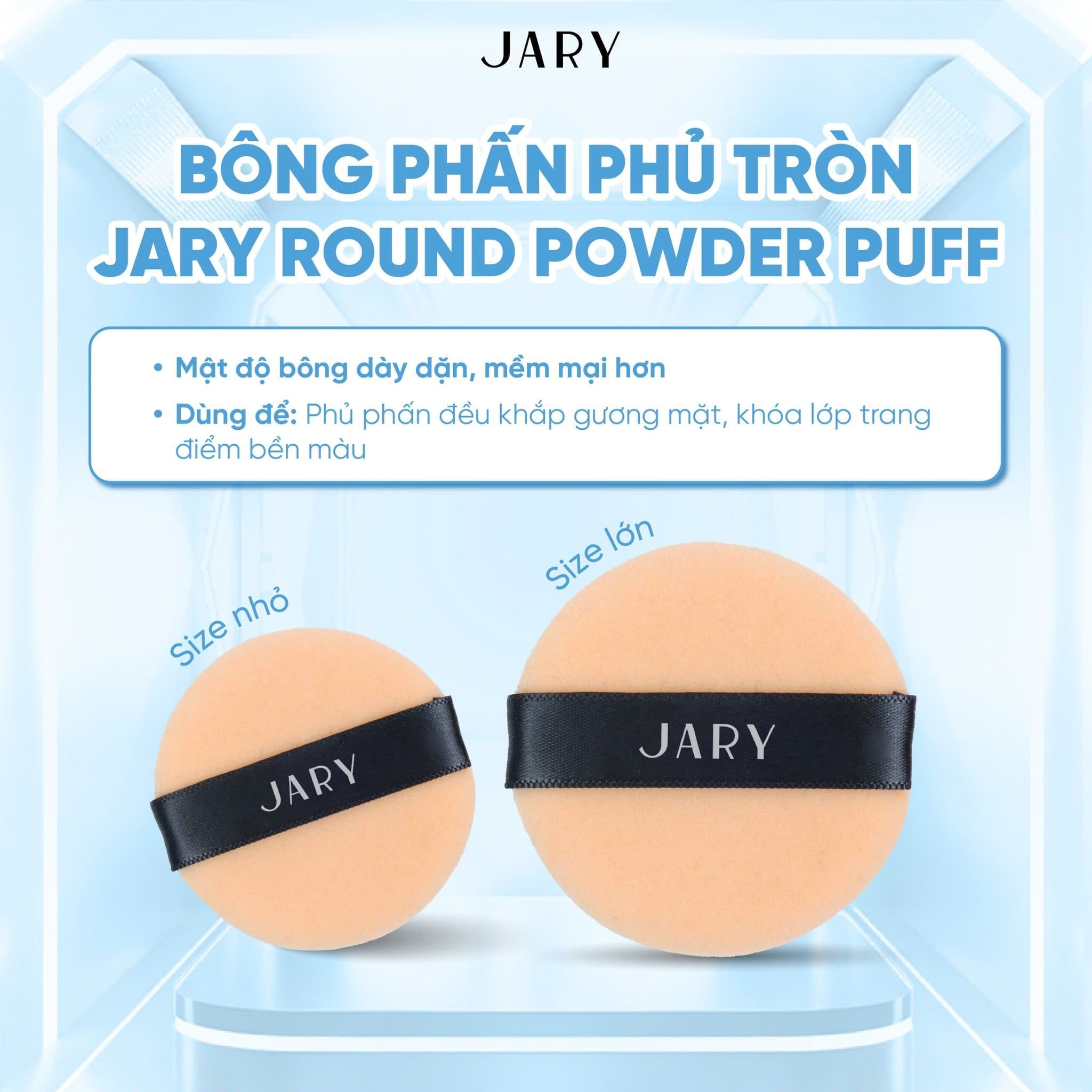 BÔNG PHẤN PHỦ TRÒN LỚN JARY BIG ROUND POWDER PUFF
