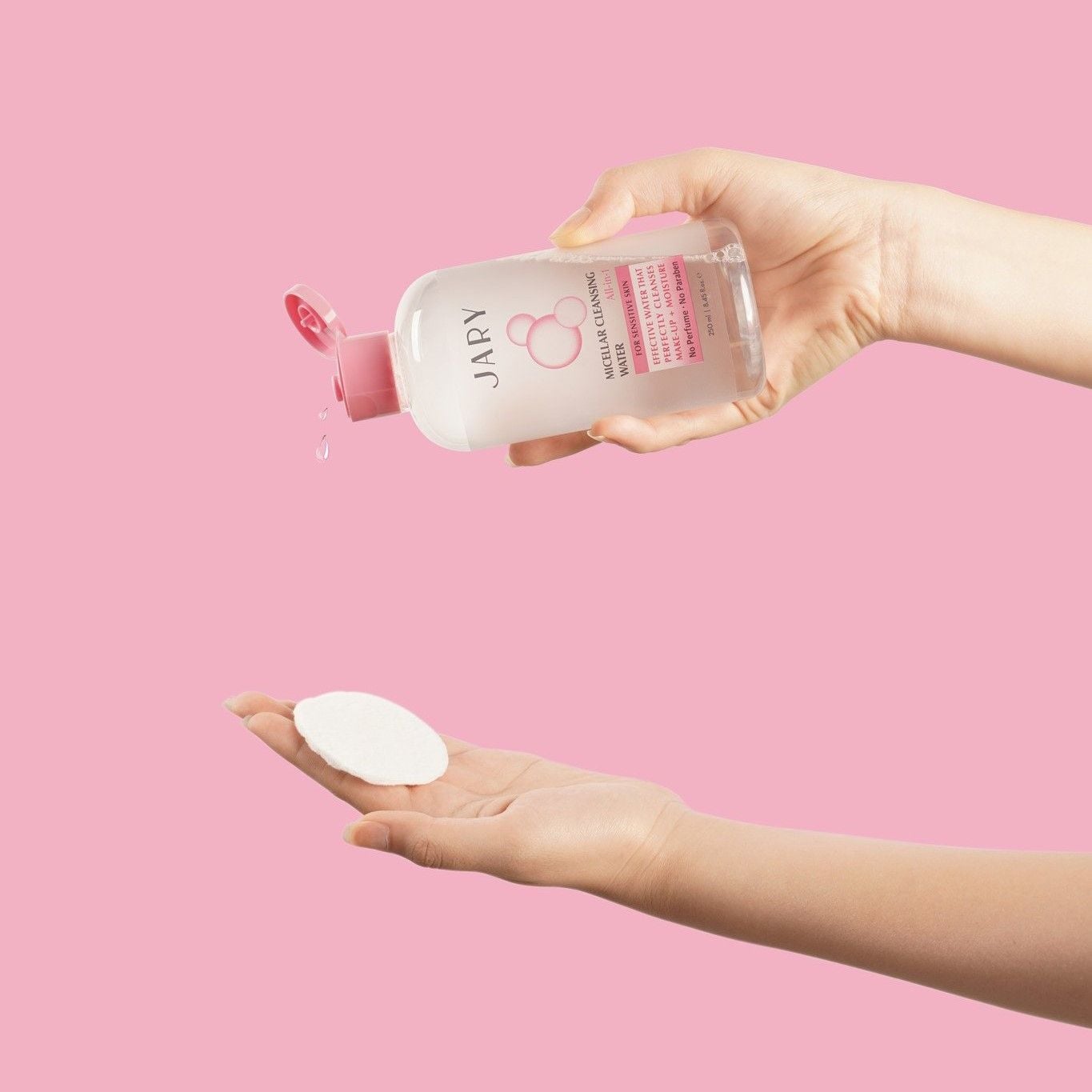 NƯỚC TẨY TRANG JARY MICELLAR CLEANSING WATER MÀU HỒNG - DÀNH CHO DA KHÔ, THƯỜNG, NHẠY CẢM