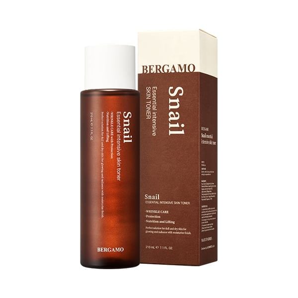 TONER ỐC SÊN BERGAMO SNAIL ESSENTIAL INTENSIVE TONER 210ML