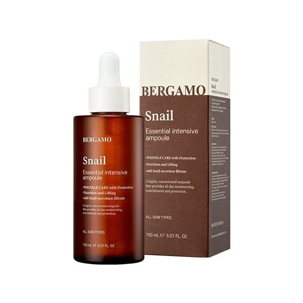 TINH CHẤT ỐC SÊN BERGAMO SNAIL ESSENTIAL INTENSIVE AMPOULE 150ML