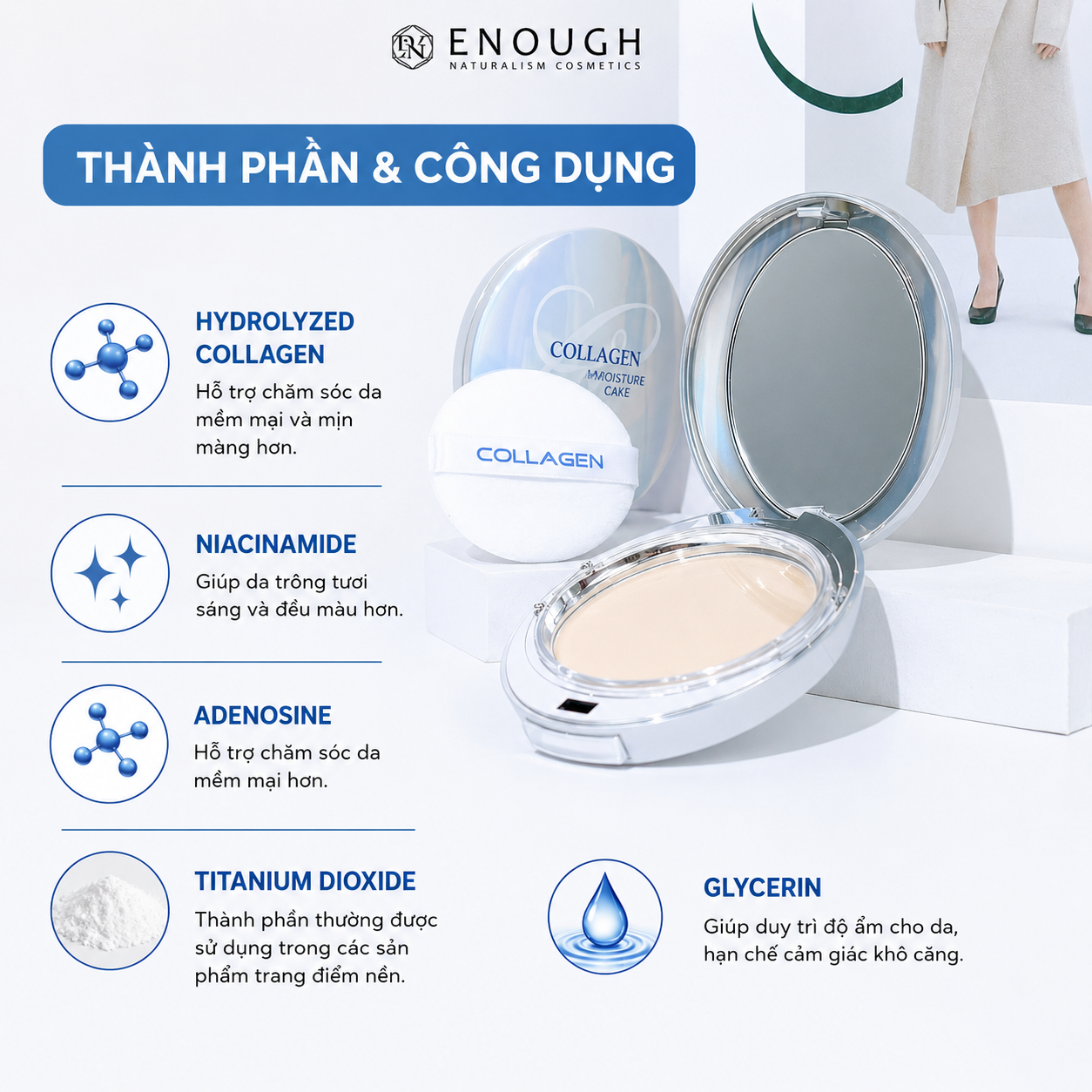 PHẤN PHỦ 2 LÕI COLLAGEN 3IN1 ENOUGH COLLAGEN 3IN1 TWOWAY CAKE