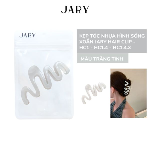 KẸP TÓC NHỰA HÌNH SÓNG XOẮN JARY HAIR CLIP - HC1 - HC1.4 - HC1.4.3 - MÀU TRẮNG TINH