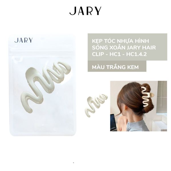 KẸP TÓC NHỰA HÌNH SÓNG XOẮN JARY HAIR CLIP - HC1 - HC1.4 - HC1.4.2 - MÀU TRẮNG KEM