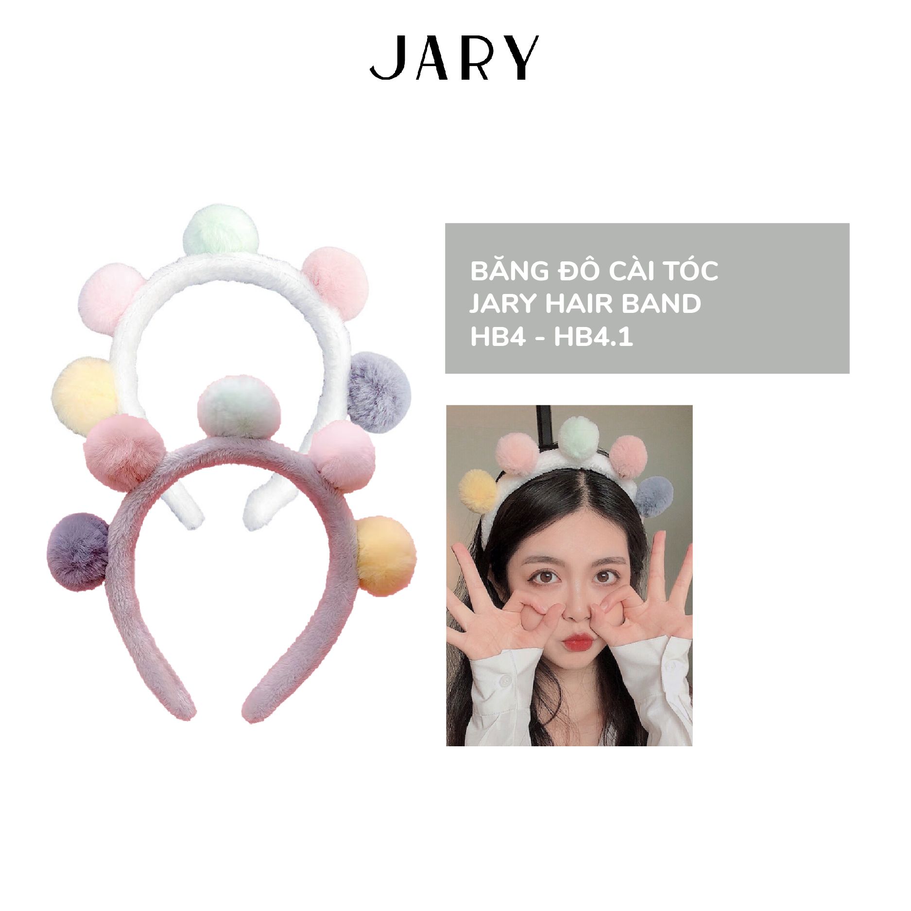 BĂNG ĐÔ CÀI TÓC 5 TAI SẮC MÀU JARY HAIR BAND - HB4 - HB4.1