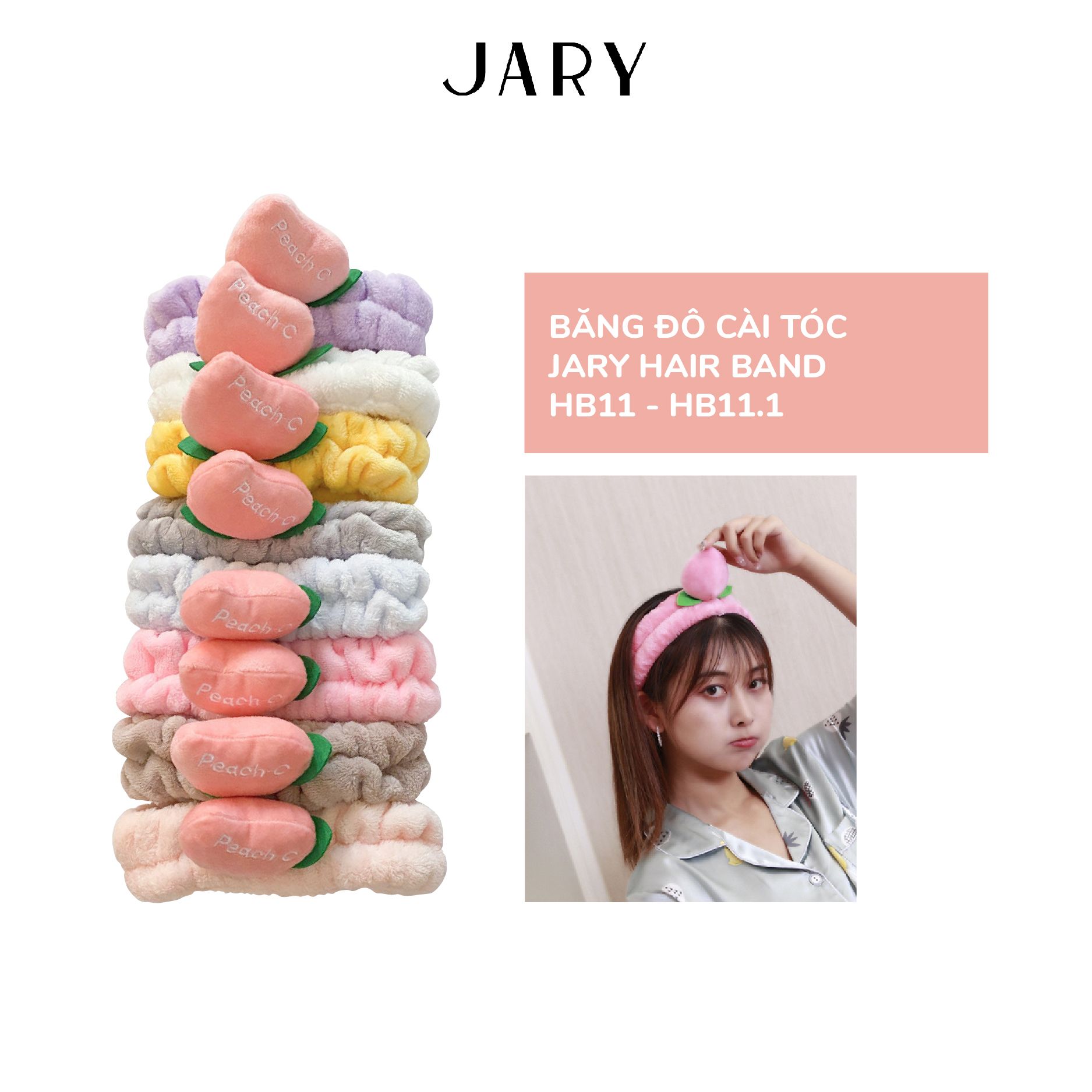BĂNG ĐÔ CÀI TÓC HÌNH QUẢ ĐÀO JARY HAIR BAND - HB11 - HB11.1
