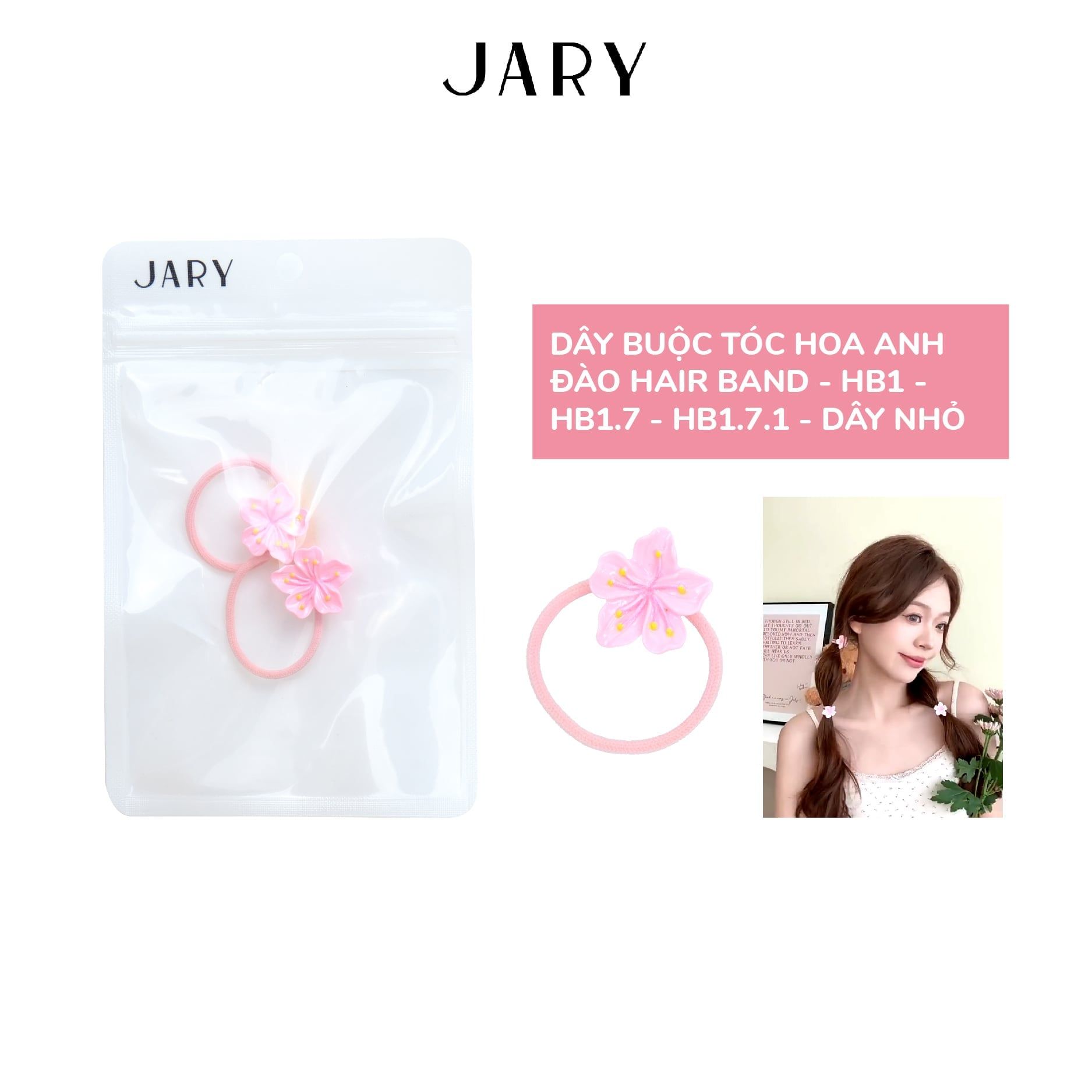 DÂY BUỘC TÓC HOA ANH ĐÀO JARY HAIR BAND - HB1 - HB1.7 - HB1.7.1 DÂY NHỎ