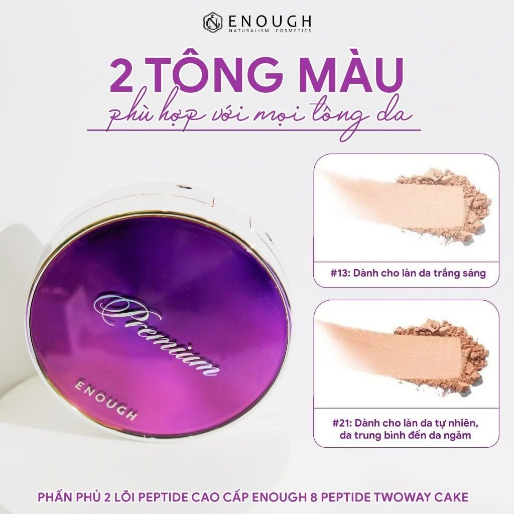 PHẤN PHỦ 2 LÕI PEPTIDE CAO CẤP ENOUGH 8 PEPTIDE TWOWAY CAKE