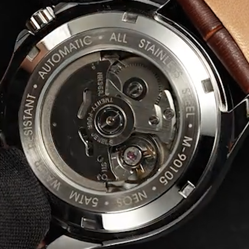 Đồng Hồ Cơ Nam Dây Da Neos M-90105 Sapphire Bảo Hành Chính Hãng 5 Năm