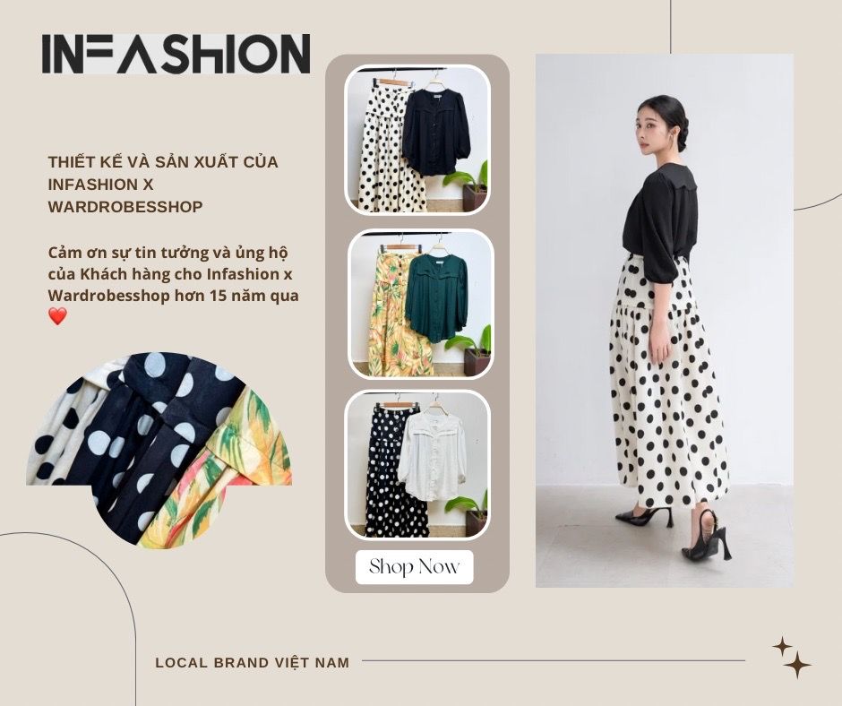  Chân váy xòe 3 nút 