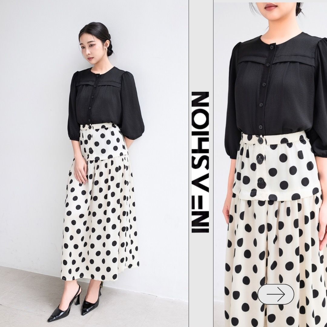  Chân váy xòe 3 nút 