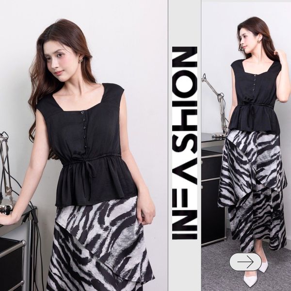  Áo sát nách rút dây eo 