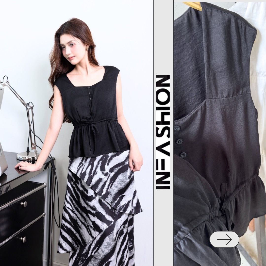  Áo sát nách rút dây eo 