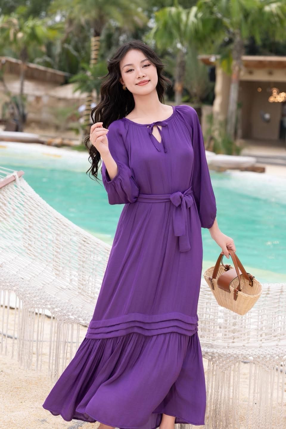  Đầm đuôi cá tay lửng 