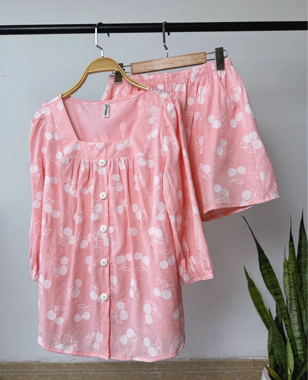  Bộ quần váy tay lửng cotton 