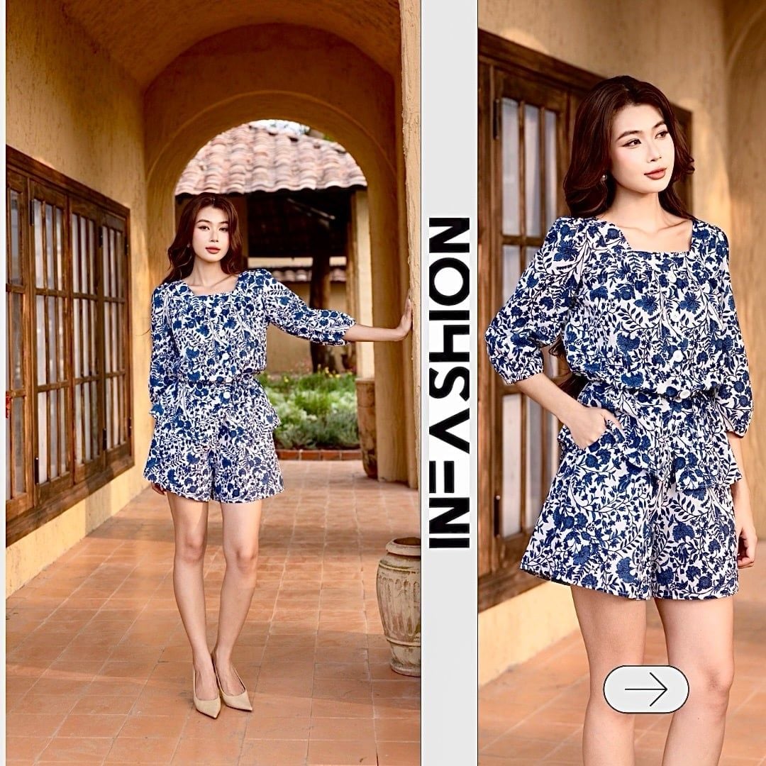  Bộ quần váy tay lửng cotton 