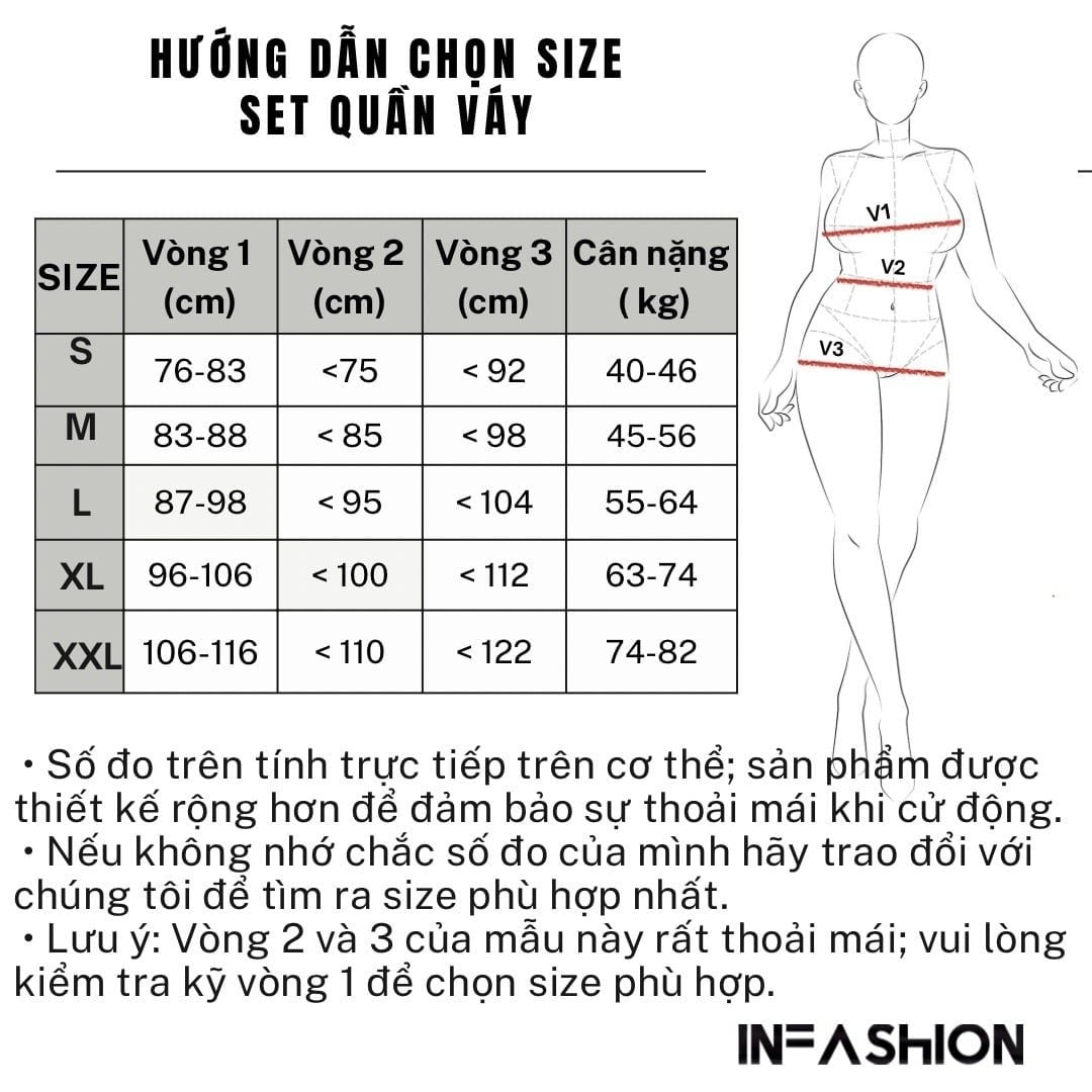  Bộ quần váy tay lửng cotton 