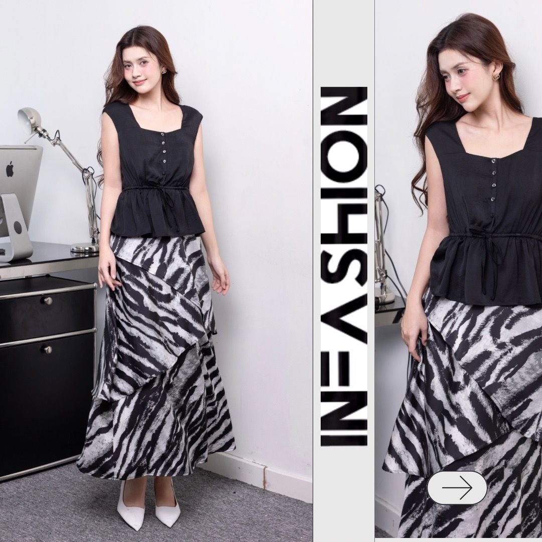  Chân váy đắp chéo 3 tầng 