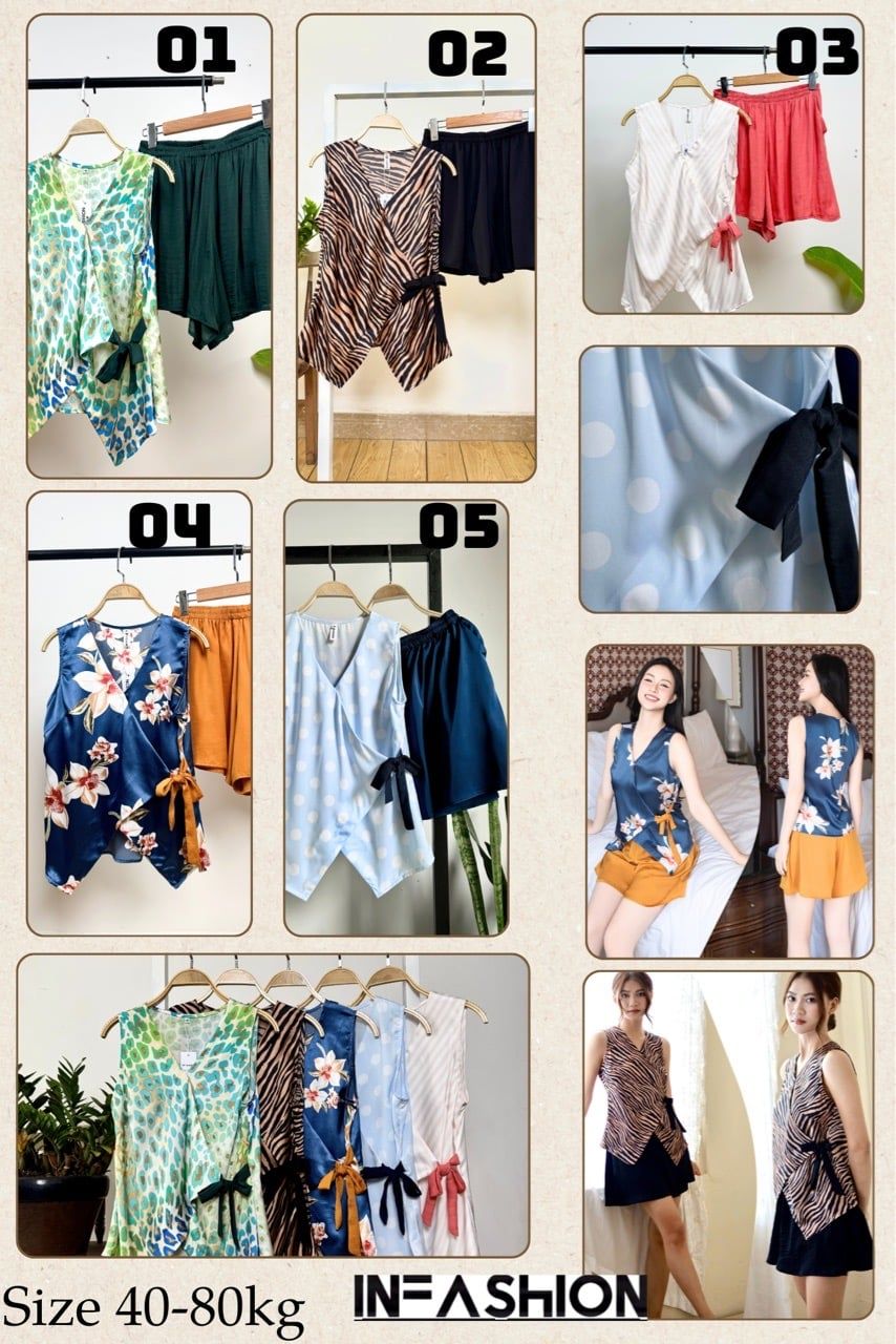  Set áo hv quần váy không tay 