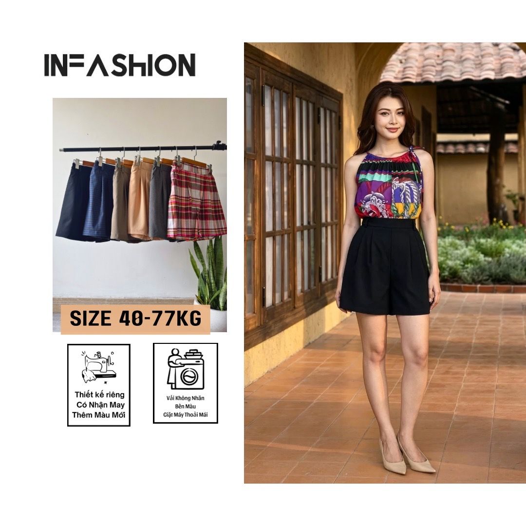  Quần short xếp 2 pli 