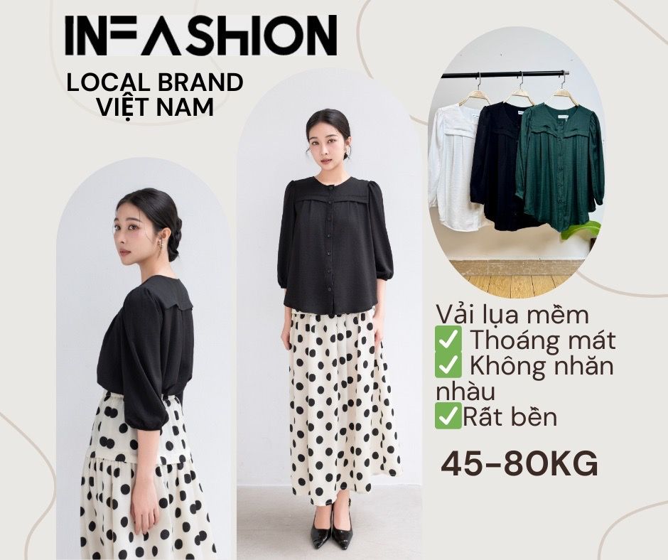  Áo sơ mi tay lững xếp pli 