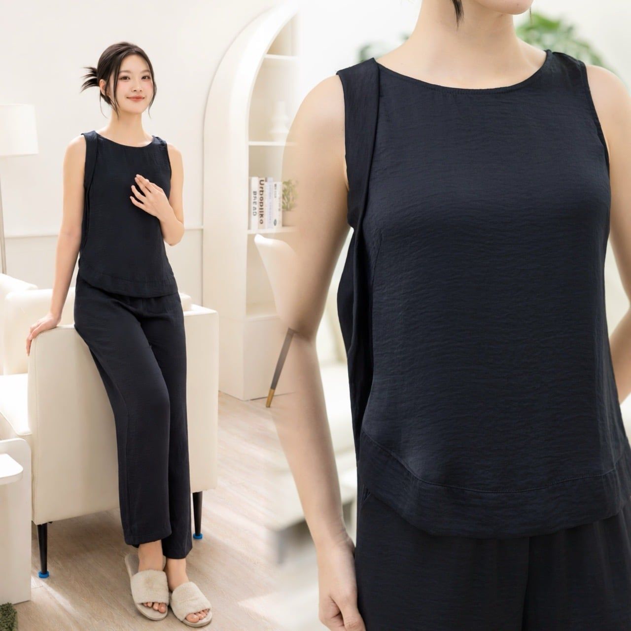  Bộ dài áo nẹp xéo 