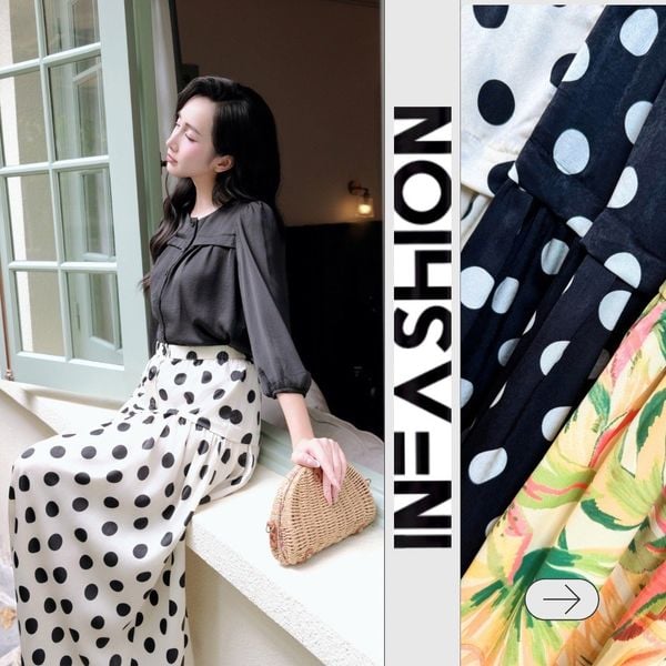  Chân váy xòe 3 nút 