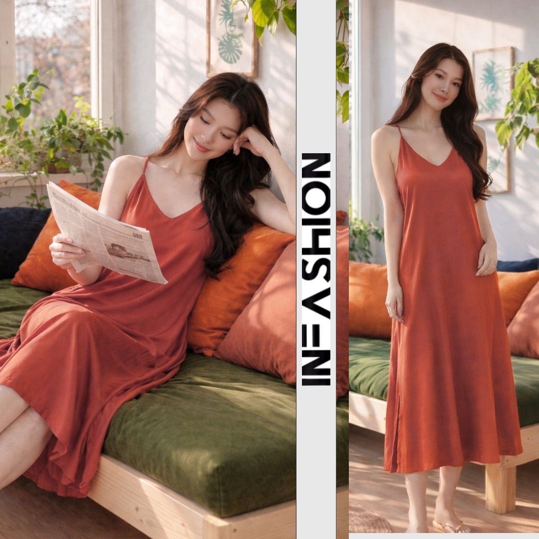  Đầm dây yếm xẻ 