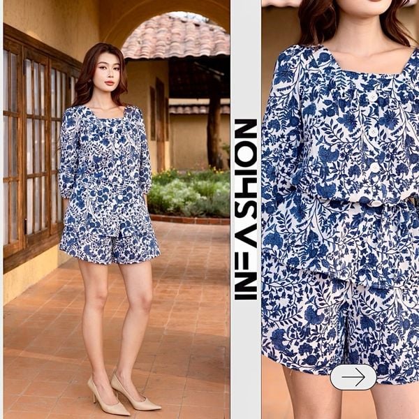  Bộ quần váy tay lửng cotton 