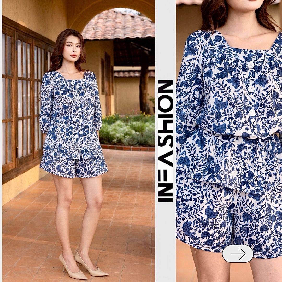  Bộ quần váy tay lửng cotton 