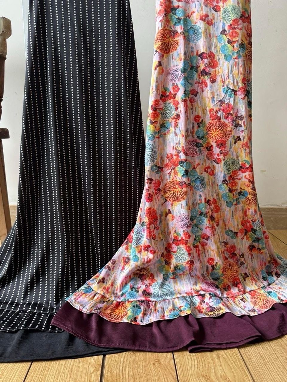  Đầm dây cột nơ sau bèo chân 