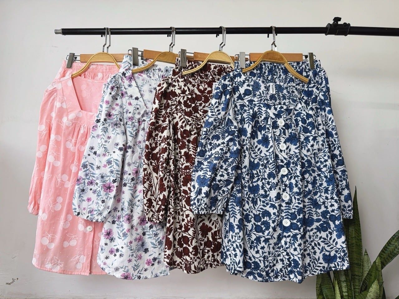  Bộ quần váy tay lửng cotton 