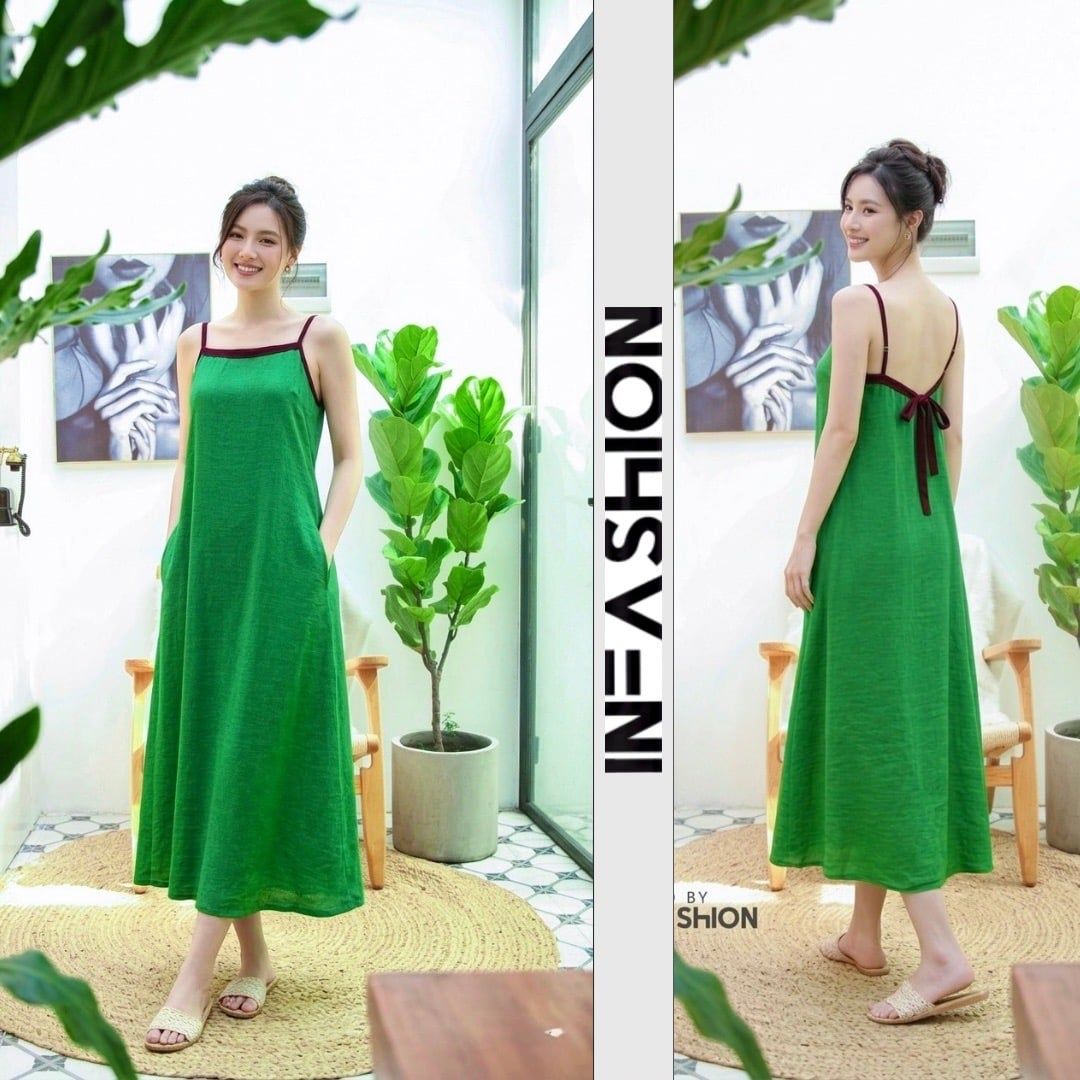  Đầm dây dài cột nơ sau 