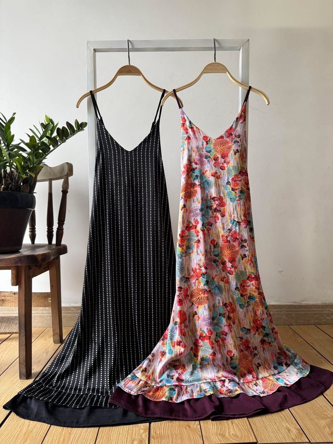  Đầm dây cột nơ sau bèo chân 