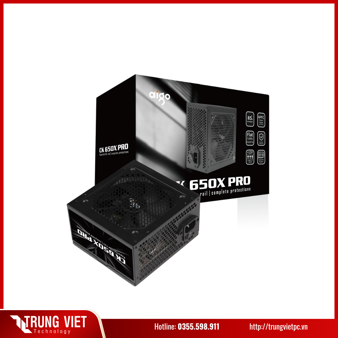  Nguồn máy tính AIGO CK650X Pro 650W 80 Plus Bronze | Non Modular, ATX 