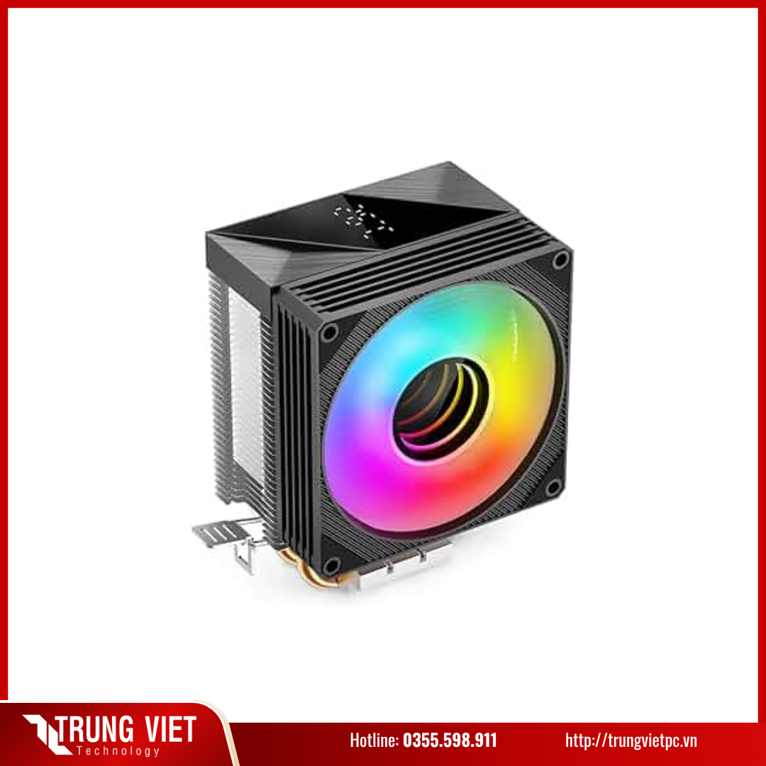  ản nhiệt khí Leopard KF200 DGT Black | RGB, Đen 