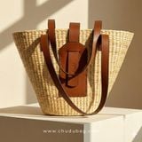  Túi Cói Quai Da Thời Trang Chu Du - Large Basket Bag 