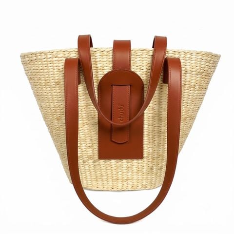  Túi Cói Quai Da Thời Trang Chu Du - Large Basket Bag 