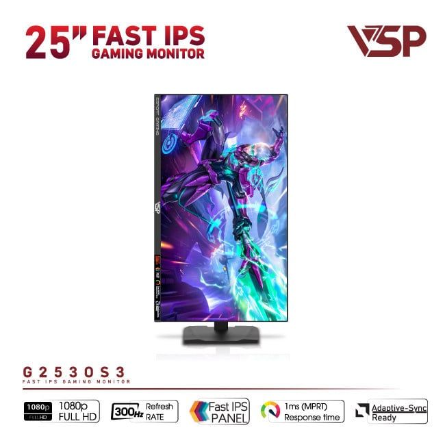 Màn Hình Gaming VSP G2530S3 (24.5 inch / Fast IPS / FHD / 300Hz / 1ms)