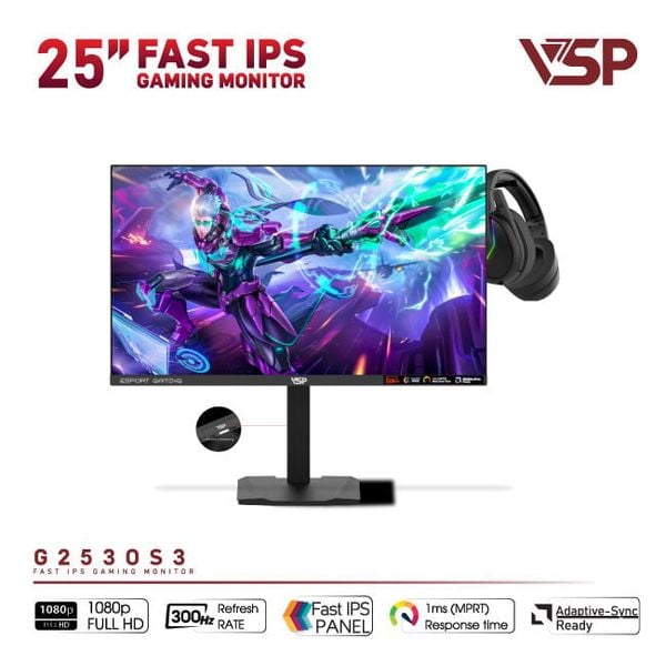  Màn Hình Gaming VSP G2530S3 (24.5 inch / Fast IPS / FHD / 300Hz / 1ms) 