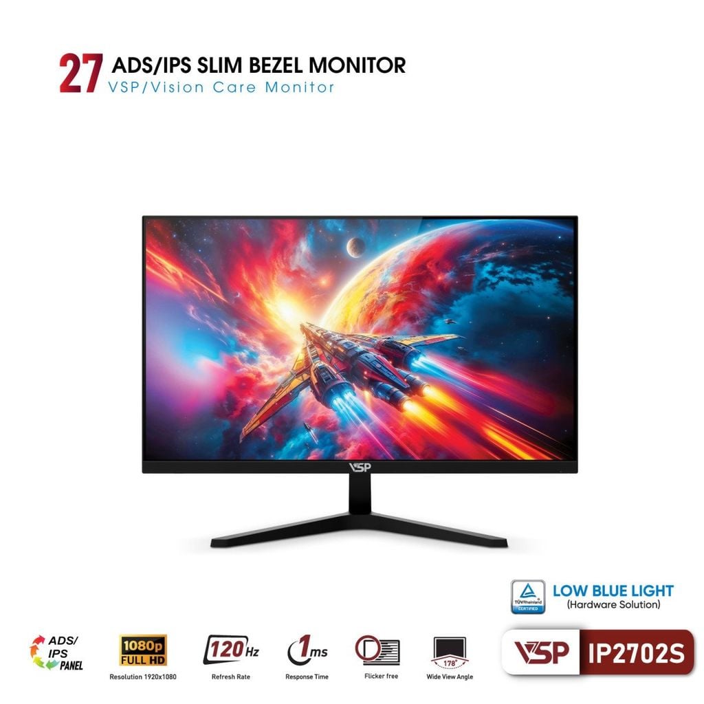 Màn hình VSP IP2702S (27inch / ADS / FHD / 120Hz / 1ms)