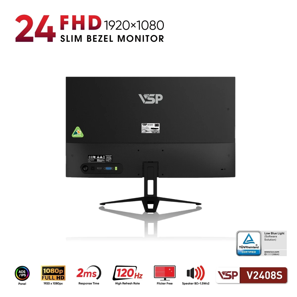 Màn hình VSP V2408S (24inch / ADS/IPS / FHD / 120Hz / 2ms)